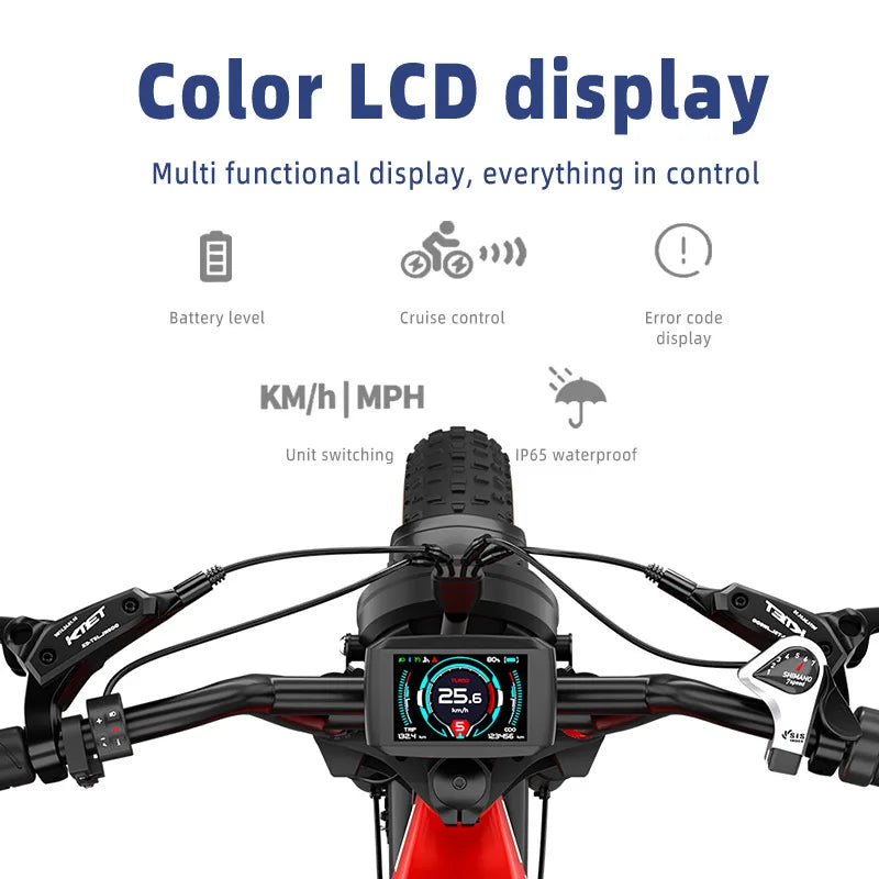 Retro Electric Motorcycle  2000W 52V 40AH Electric Motorcycle 20*40 Fat Tire Mountain Electric Bike Adult Off-Road Bicycle
