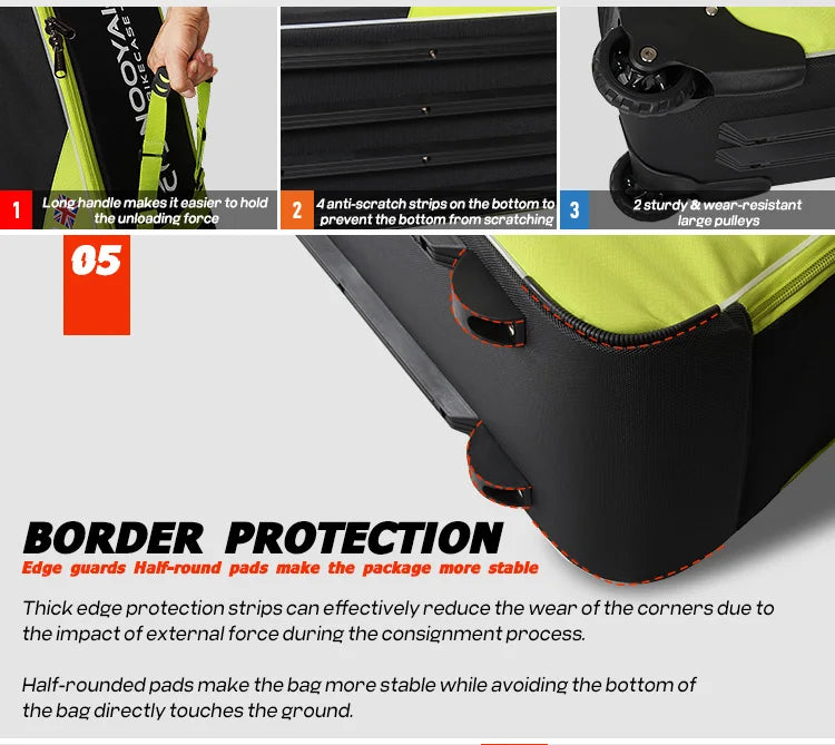 NOOYAH Bike Bag Bicycle Travel Bag Transport Case with Wheel Bag Rear Derailleur Pad Frame Fork Protective Tool Bike Accessories