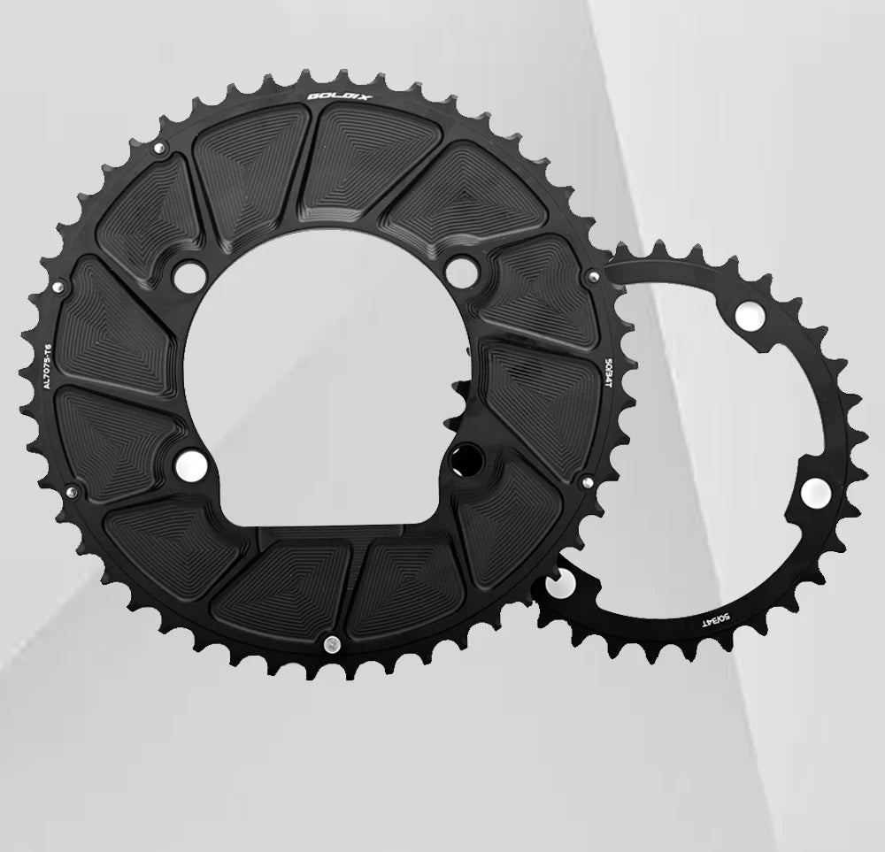 Riro Carbon 110Bcd Chainring Carbon Road Bike Chainring 50-34T 52-36T 53-39T 54-40T for R7100 R8100 R9200 110 Bcd Crown Aluminum