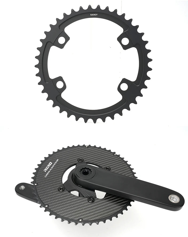 Riro Carbon 110Bcd Chainring Carbon Road Bike Chainring 50-34T 52-36T 53-39T 54-40T for R7100 R8100 R9200 110 Bcd Crown Aluminum