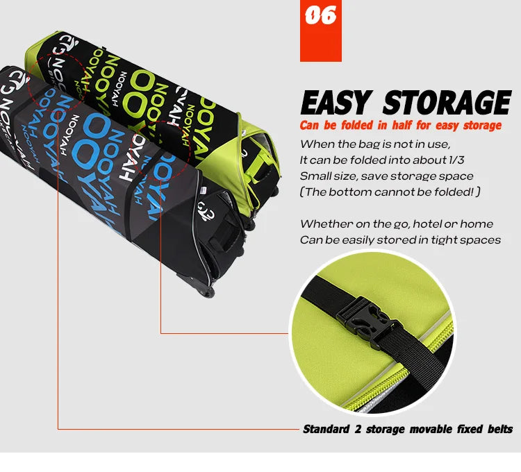 NOOYAH Bike Bag Bicycle Travel Bag Transport Case with Wheel Bag Rear Derailleur Pad Frame Fork Protective Tool Bike Accessories