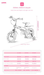 PUOU Children's Bicycle With Magnesium Alloy Monoblock Wheels For Girls And Boys Baby's First Bike Hot New