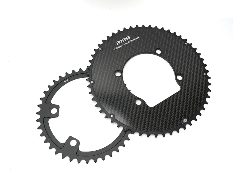 Riro Carbon 110Bcd Chainring Carbon Road Bike Chainring 50-34T 52-36T 53-39T 54-40T for R7100 R8100 R9200 110 Bcd Crown Aluminum