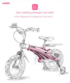 PUOU Children's Bicycle With Magnesium Alloy Monoblock Wheels For Girls And Boys Baby's First Bike Hot New
