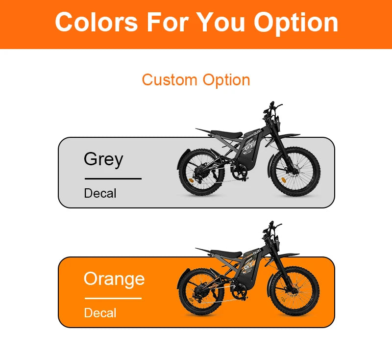 2025 Newest Style 24 Inch Fat Tire Off- Road Electric Mountain Bikes GT2000 Electric Cycle Bicycles for Adults