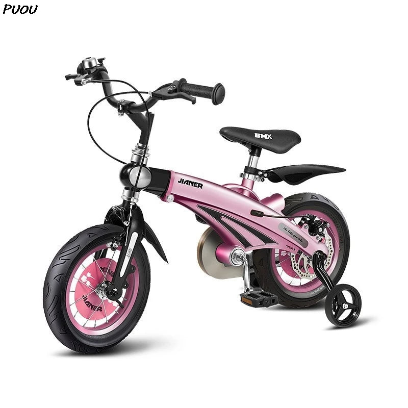 PUOU Children's Bicycle With Magnesium Alloy Monoblock Wheels For Girls And Boys Baby's First Bike Hot New