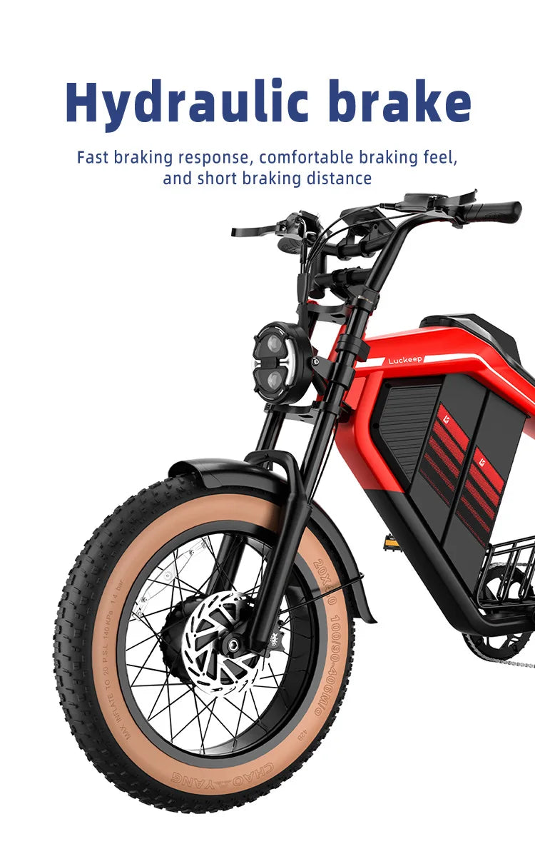 Retro Electric Motorcycle  2000W 52V 40AH Electric Motorcycle 20*40 Fat Tire Mountain Electric Bike Adult Off-Road Bicycle