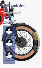 Retro Electric Motorcycle  2000W 52V 40AH Electric Motorcycle 20*40 Fat Tire Mountain Electric Bike Adult Off-Road Bicycle