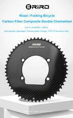 Riro Carbon 110Bcd Chainring Carbon Road Bike Chainring 50-34T 52-36T 53-39T 54-40T for R7100 R8100 R9200 110 Bcd Crown Aluminum