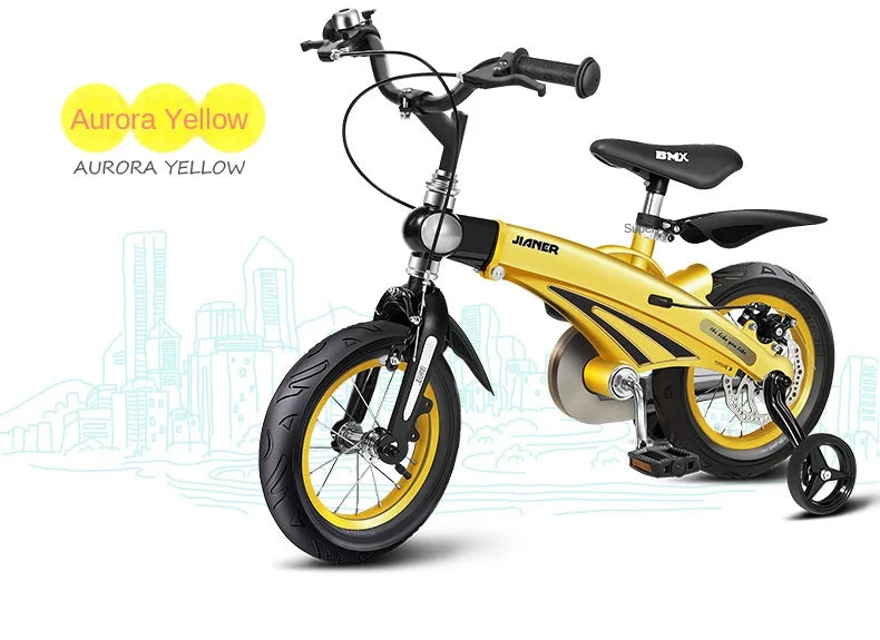 PUOU Children's Bicycle With Magnesium Alloy Monoblock Wheels For Girls And Boys Baby's First Bike Hot New
