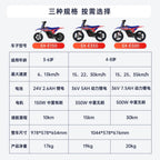 Kids Electric Off-Road Motorcycle - Age 3-8 Two-Wheel Electric Bike, Professional Youth Dirt Bike