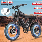 Q20Pro Electric bike High-Power Dual Motors 2000W Dual Batteries40AH, Top Speed 60KM/H, PAS Mode, 20*4.0 Fat Tire Electric bike