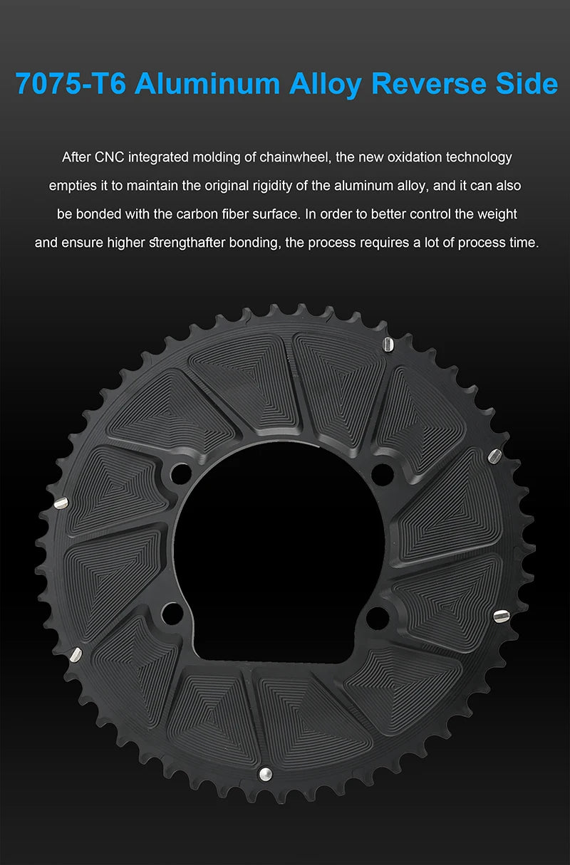 Riro Carbon 110Bcd Chainring Carbon Road Bike Chainring 50-34T 52-36T 53-39T 54-40T for R7100 R8100 R9200 110 Bcd Crown Aluminum