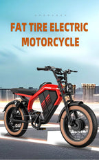 Retro Electric Motorcycle  2000W 52V 40AH Electric Motorcycle 20*40 Fat Tire Mountain Electric Bike Adult Off-Road Bicycle