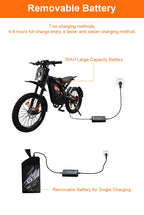 2025 Newest Style 24 Inch Fat Tire Off- Road Electric Mountain Bikes GT2000 Electric Cycle Bicycles for Adults