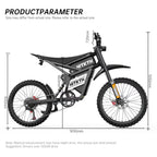 E6 Adult Electric Bicycle 2000w 52V 40ah Mountain Electric Bike 25 Inch Tire Outdoor Entertainment Off Road E Bike