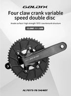 Riro Carbon 110Bcd Chainring Carbon Road Bike Chainring 50-34T 52-36T 53-39T 54-40T for R7100 R8100 R9200 110 Bcd Crown Aluminum