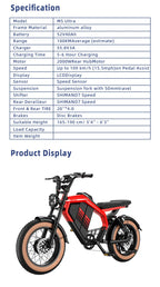 Retro Electric Motorcycle  2000W 52V 40AH Electric Motorcycle 20*40 Fat Tire Mountain Electric Bike Adult Off-Road Bicycle