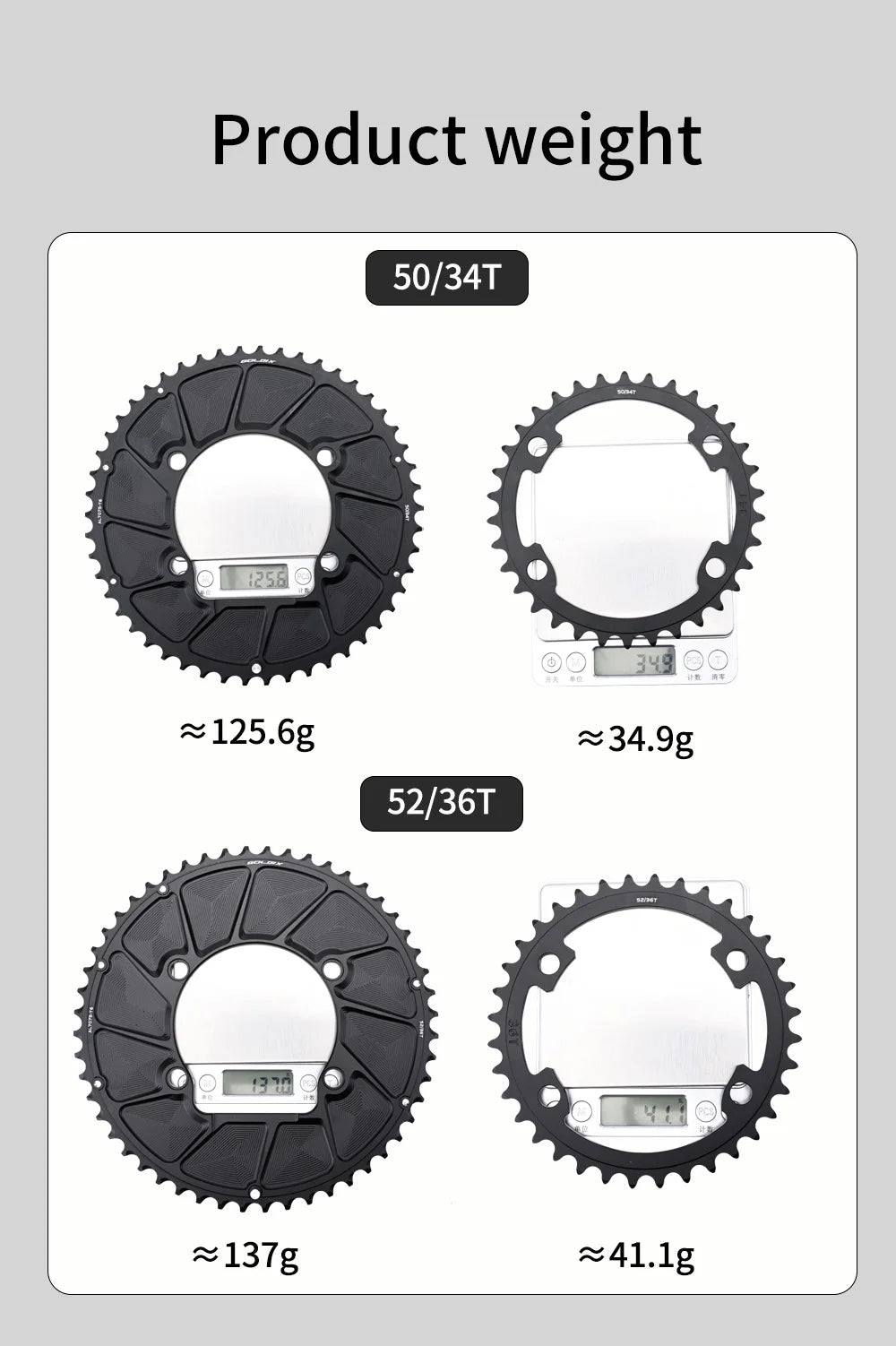 Riro Carbon 110Bcd Chainring Carbon Road Bike Chainring 50-34T 52-36T 53-39T 54-40T for R7100 R8100 R9200 110 Bcd Crown Aluminum