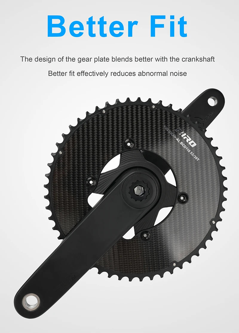 Riro Carbon 110Bcd Chainring Carbon Road Bike Chainring 50-34T 52-36T 53-39T 54-40T for R7100 R8100 R9200 110 Bcd Crown Aluminum