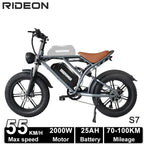 Deepower Electric Bike 2000W 48V 60AH 20Inch Fat Tire Mountain Ebike for Adults Disc Brake Off-Road Adventure Electric Bicycle