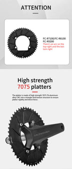 Riro Carbon 110Bcd Chainring Carbon Road Bike Chainring 50-34T 52-36T 53-39T 54-40T for R7100 R8100 R9200 110 Bcd Crown Aluminum
