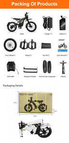 2025 Newest Style 24 Inch Fat Tire Off- Road Electric Mountain Bikes GT2000 Electric Cycle Bicycles for Adults