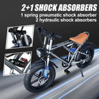 DEEPOWER S7Pro Electric Bike for Adults, 48V, 60Ah,Dual Battery, 20''x4.0 Fat Tires,Snow Mountain E-Bike, 2000W Electric Bicycle