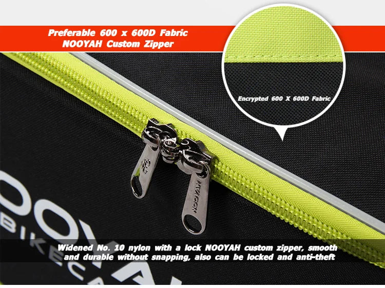 NOOYAH Bike Bag Bicycle Travel Bag Transport Case with Wheel Bag Rear Derailleur Pad Frame Fork Protective Tool Bike Accessories