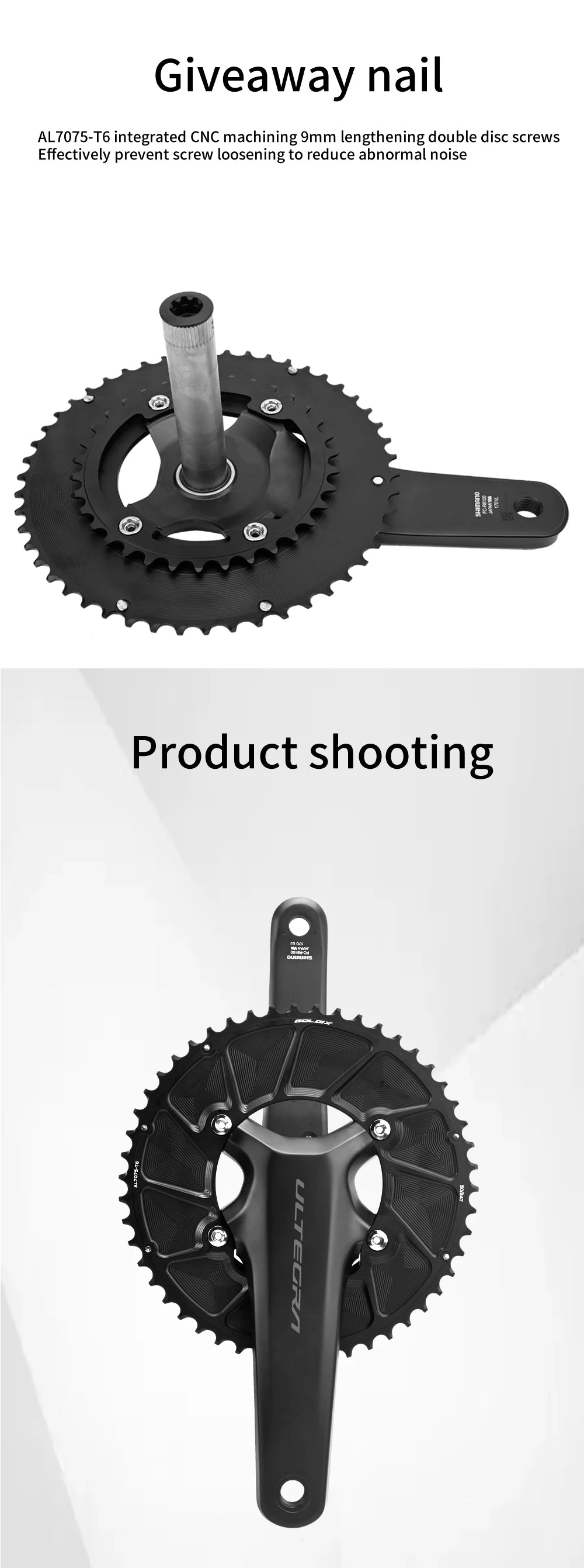 Riro Carbon 110Bcd Chainring Carbon Road Bike Chainring 50-34T 52-36T 53-39T 54-40T for R7100 R8100 R9200 110 Bcd Crown Aluminum