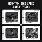 DEEPOWER S7Pro Electric Bike for Adults, 48V, 60Ah,Dual Battery, 20''x4.0 Fat Tires,Snow Mountain E-Bike, 2000W Electric Bicycle