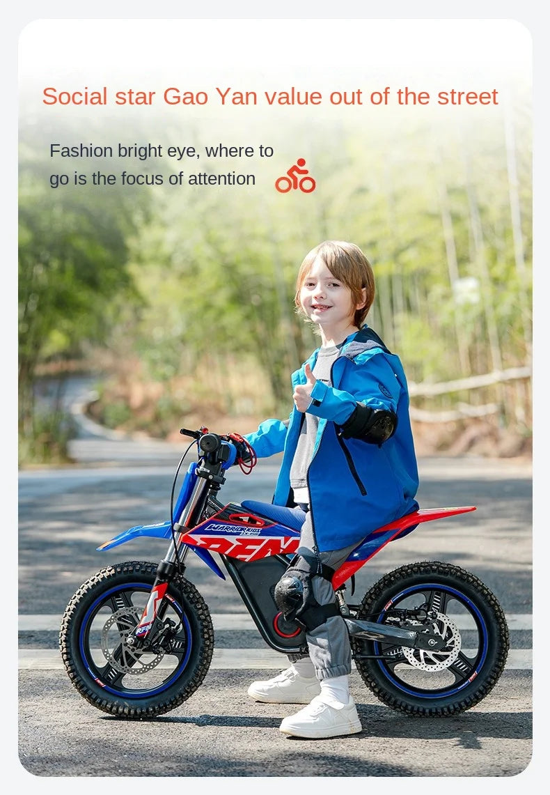 Kids Electric Off-Road Motorcycle - Age 3-8 Two-Wheel Electric Bike, Professional Youth Dirt Bike