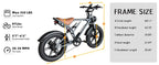 Deepower Electric Bike 2000W 48V 60AH 20Inch Fat Tire Mountain Ebike for Adults Disc Brake Off-Road Adventure Electric Bicycle