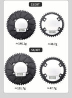 Riro Carbon 110Bcd Chainring Carbon Road Bike Chainring 50-34T 52-36T 53-39T 54-40T for R7100 R8100 R9200 110 Bcd Crown Aluminum