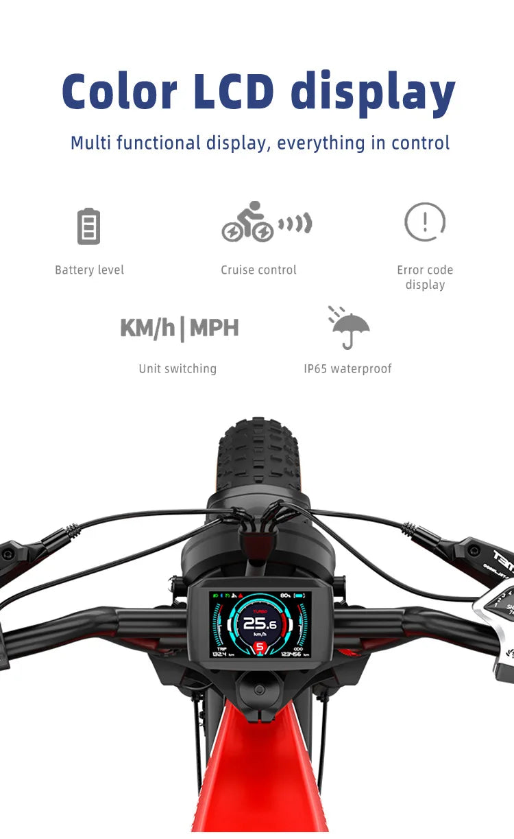 Retro Electric Motorcycle  2000W 52V 40AH Electric Motorcycle 20*40 Fat Tire Mountain Electric Bike Adult Off-Road Bicycle