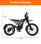 2025 Newest Style 24 Inch Fat Tire Off- Road Electric Mountain Bikes GT2000 Electric Cycle Bicycles for Adults