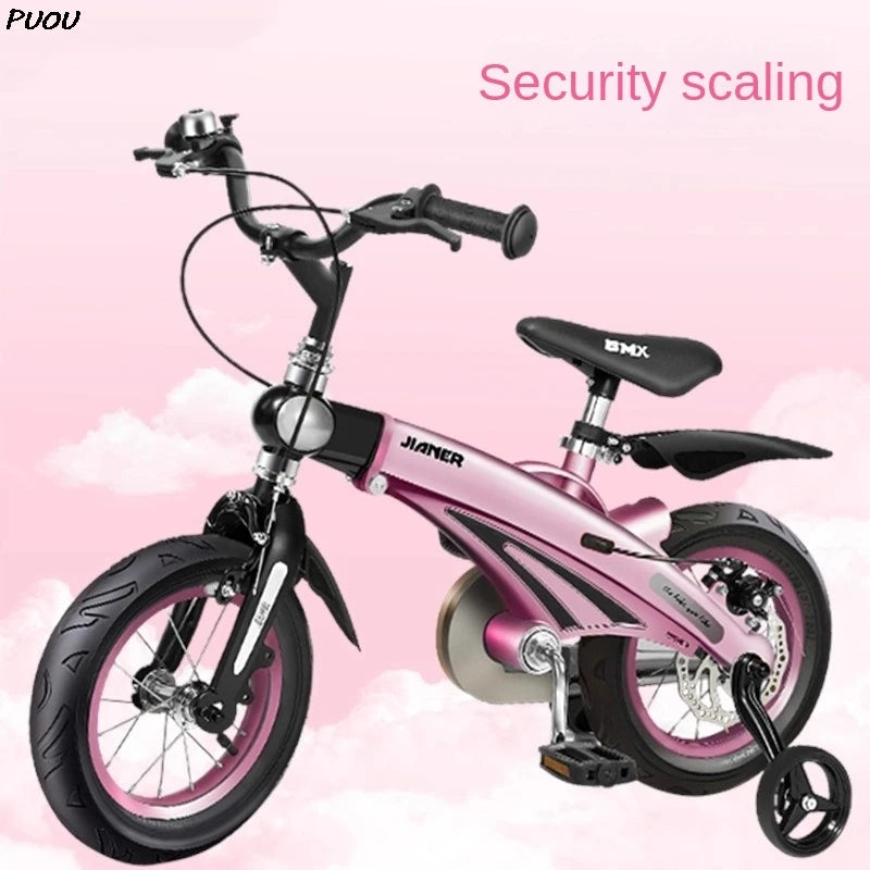 PUOU Children's Bicycle With Magnesium Alloy Monoblock Wheels For Girls And Boys Baby's First Bike Hot New