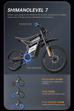 E6 Adult Electric Bicycle 2000w 52V 40ah Mountain Electric Bike 25 Inch Tire Outdoor Entertainment Off Road E Bike