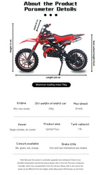 Air-cooled 2 Stroke Mini Dirt Bikes 49cc