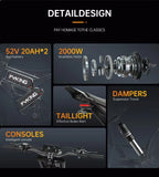 FVKINGE6 off-road electric bicycle peak 2900W motor 60KM/H52V40AH electric motorcycle 25 inches