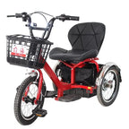 Mini Electric Tricycle With Passenger Seat For Elderly 250w 24v Lightweight Family Electric Bike 3 Wheel For Women Man Adult